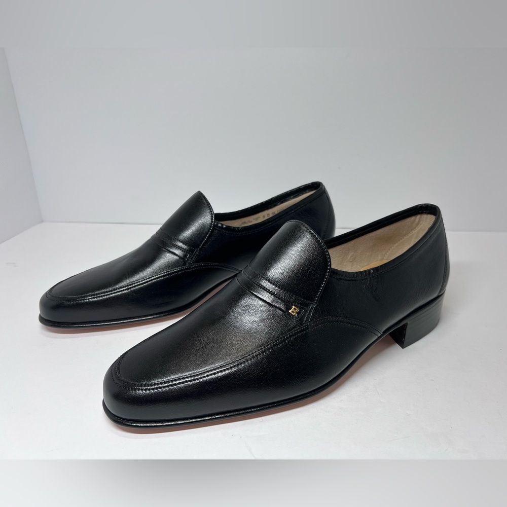 Bally size 9 men’s slip on loafers black leather Switzerland Sligo NWOT - Picture 2 of 15